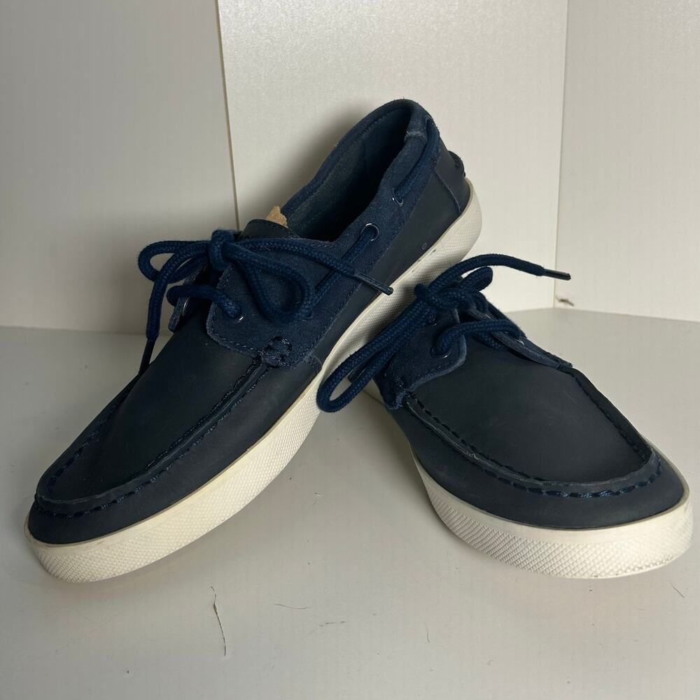 Lacoste Mens L.Andsailing Cam Boat Shoes Navy Suede/Canvas Mens size 7